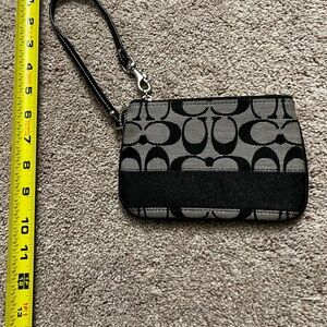 Coach Monogram Black and Gray Wristlet